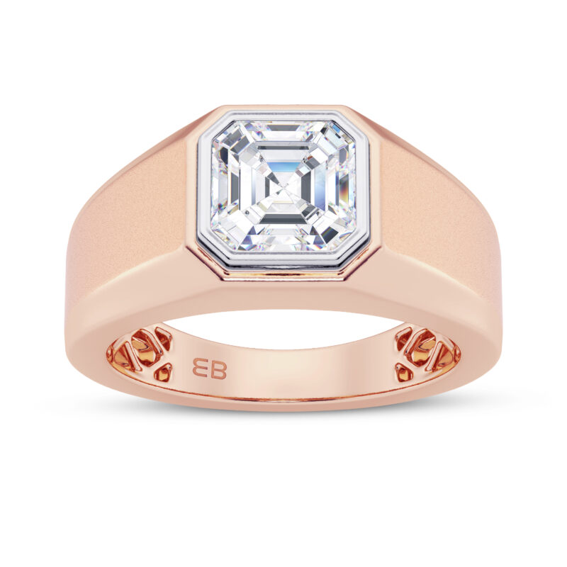 Bold Asscher Men's Lab Diamond Ring