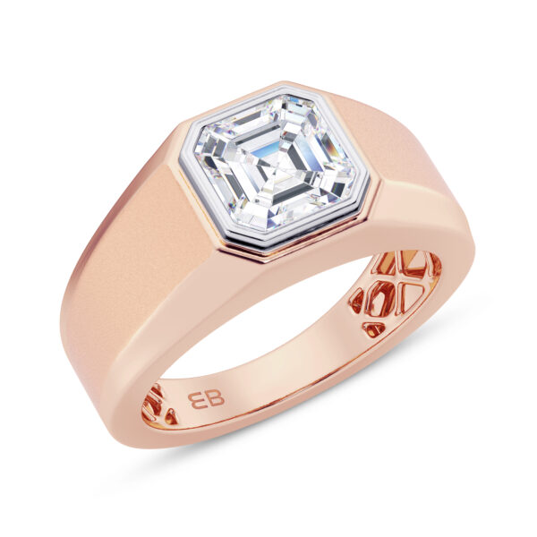 Bold Asscher Men's Lab Diamond Ring