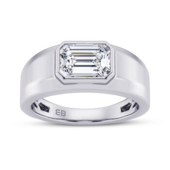 2 ct Sleeping Emerald Men's Lab Diamond RIng