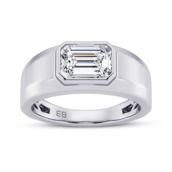 2 ct Sleeping Emerald Men's Lab Diamond RIng