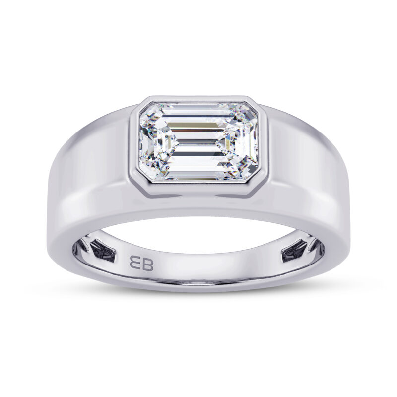 2 ct Sleeping Emerald Men's Lab Diamond RIng