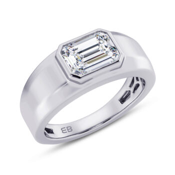 2 ct Sleeping Emerald Men's Lab Diamond RIng