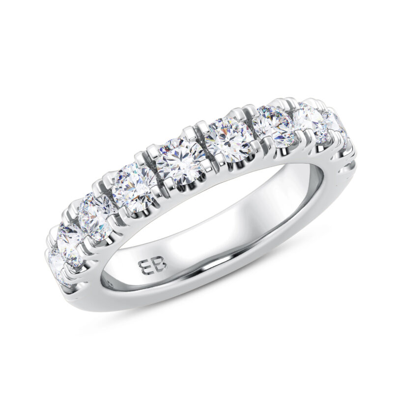0.25 cts each Lab Diamond Half Eternity Ring