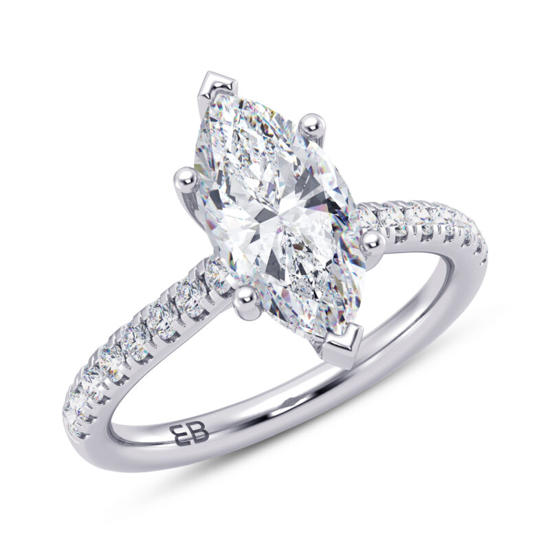 Lily Marquise Lab Diamond Engagement Ring