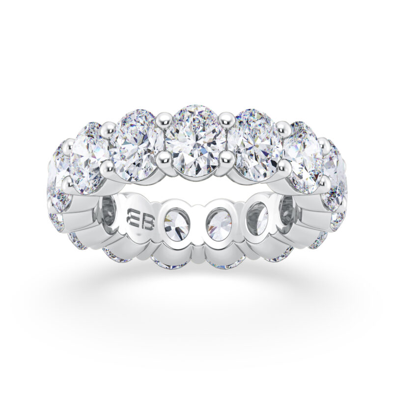 Standing Oval Lab Diamond Eternity Ring
