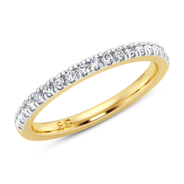 0.01 cts each Lab Diamond Half Eternity Ring