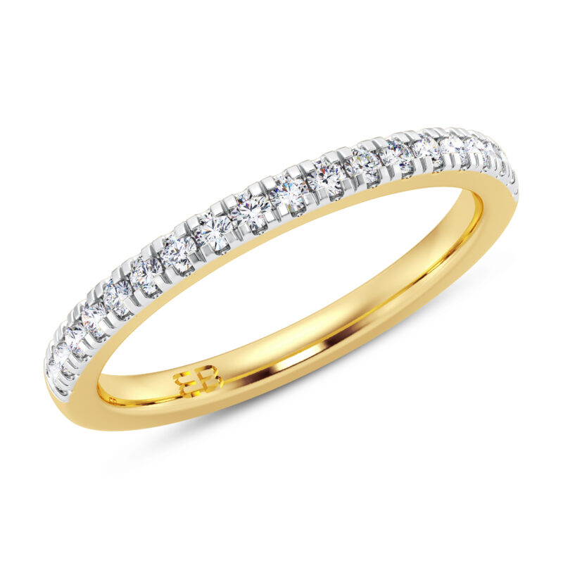 0.01 cts each Lab Diamond Half Eternity Ring