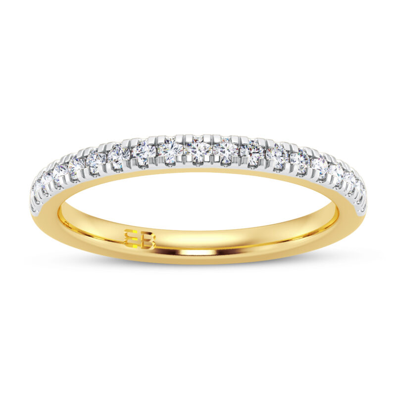 0.01 cts each Lab Diamond Half Eternity Ring