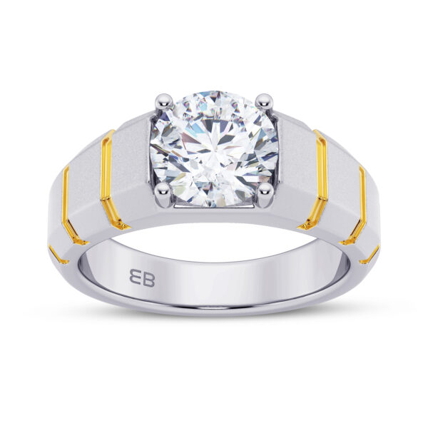 2 cts Classic Round Men's Lab Diamond Ring