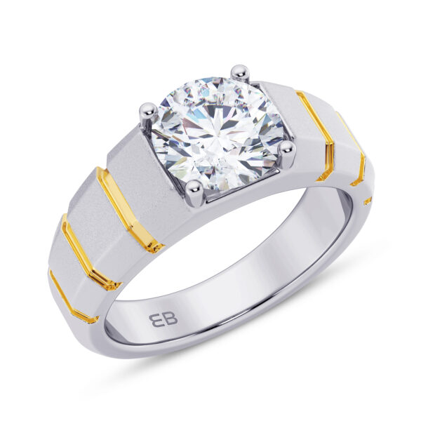 2 cts Classic Round Men's Lab Diamond Ring