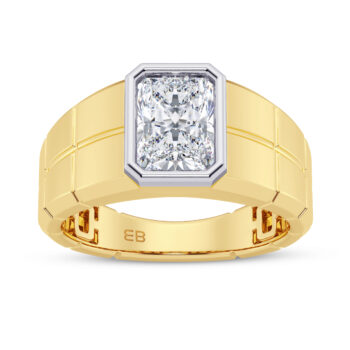 2 cts Radiant Men's Lab Diamond Ring