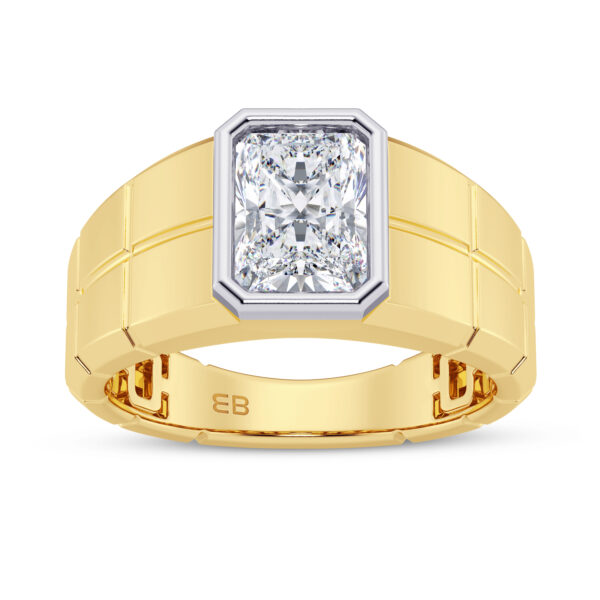 2 cts Radiant Men's Lab Diamond Ring