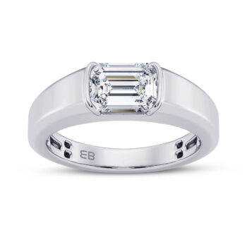 1.50 cts Sleeping Emerald Men's Lab Diamond Ring