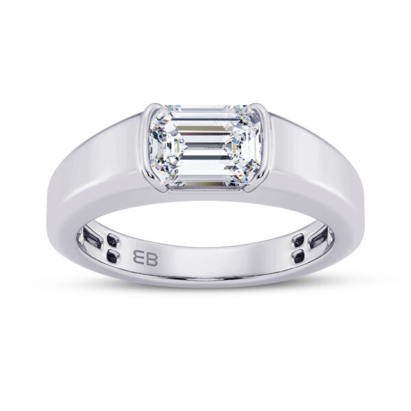 1.50 cts Sleeping Emerald Men's Lab Diamond Ring