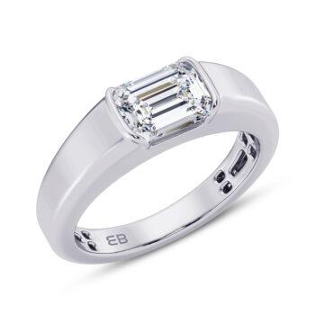 1.50 cts Sleeping Emerald Men's Lab Diamond Ring