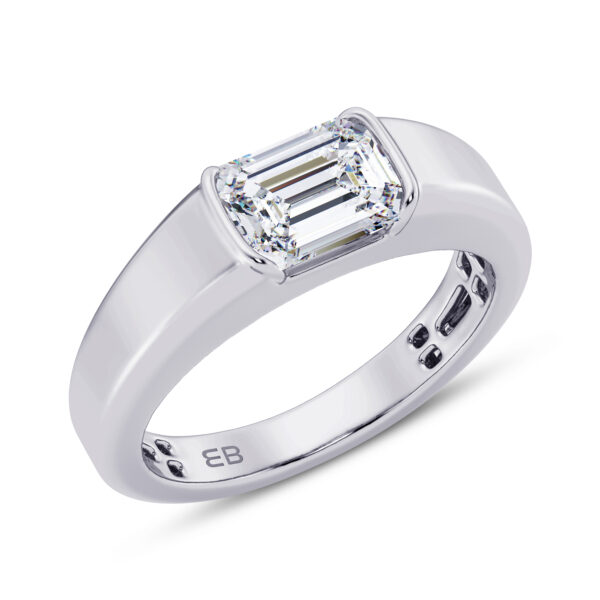 1.50 cts Sleeping Emerald Men's Lab Diamond Ring