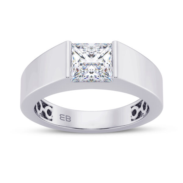 2 cts Princess Men's Lab Diamond Ring
