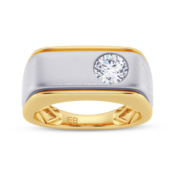 Solid Two Tone Men's Lab Diamond Ring Solid Two Tone Men's Lab Diamond Ring