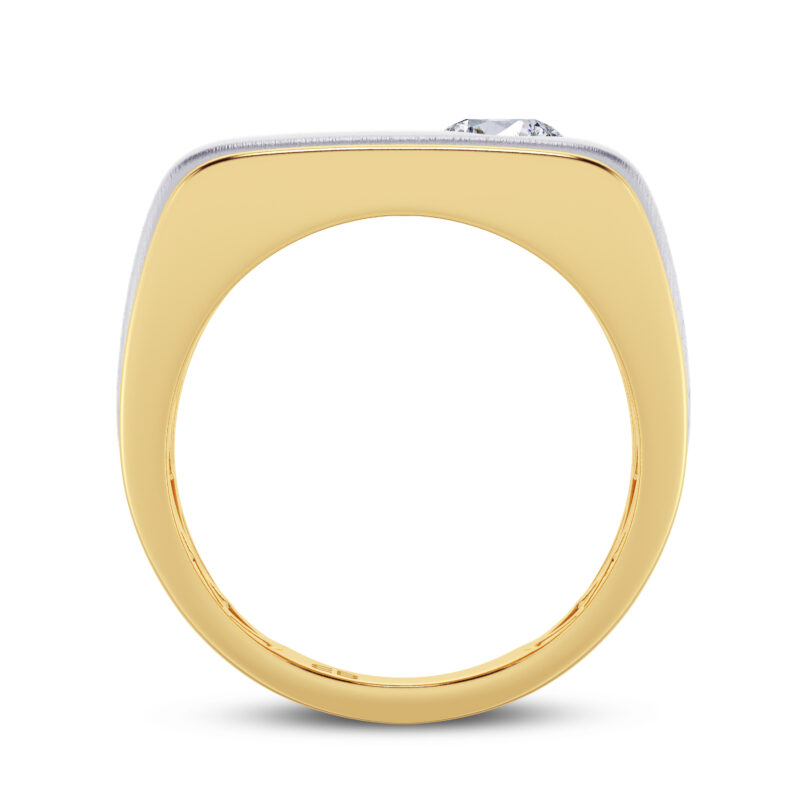Solid Two Tone Men's Lab Diamond Ring