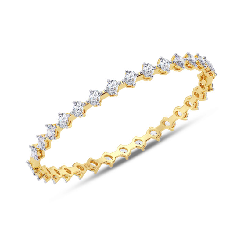 0.20 cts Each Classic Oval Lab Diamond Openable Bangle