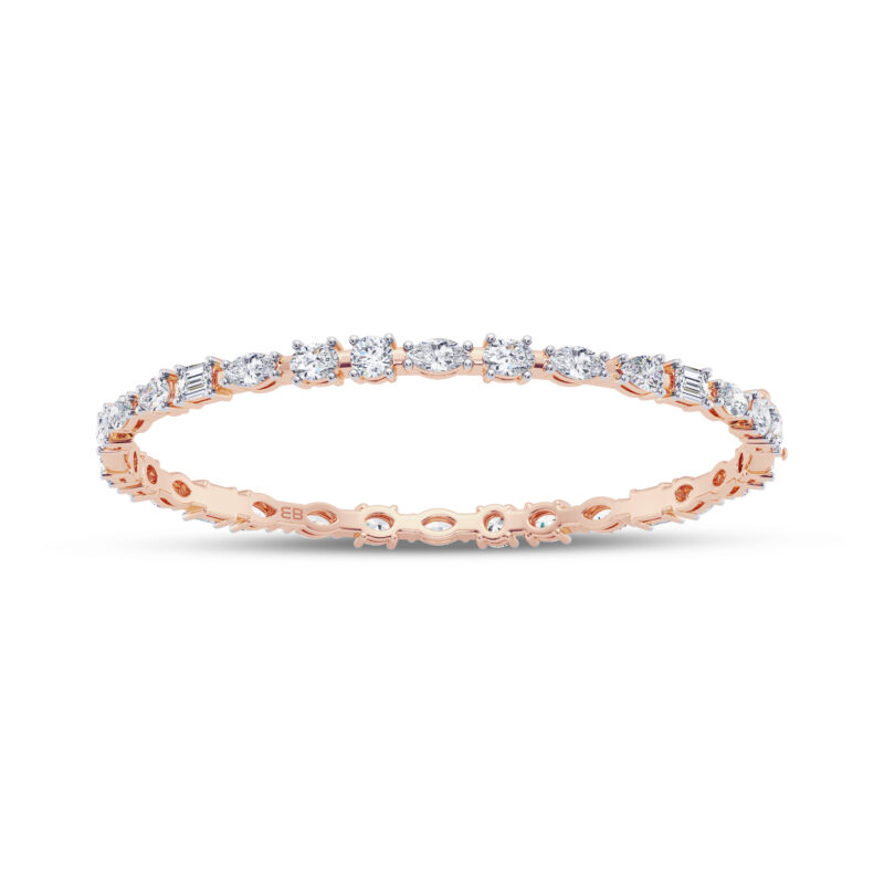 0.20 cts Bold Mix Fancy Lab Diamond Openable Bangle