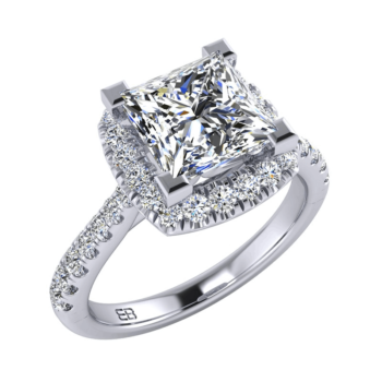 Princess Halo Engagement Ring