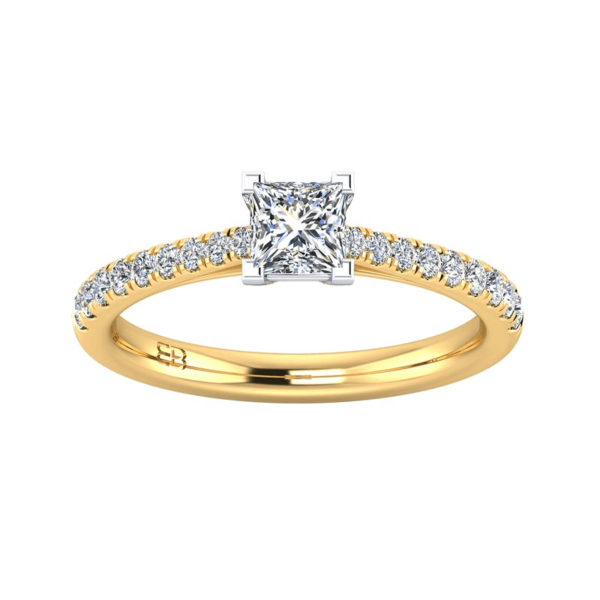 Princess Crescent Diamond Ring