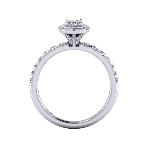Elliptical Halo Diamond Ring