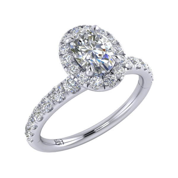 Elliptical Halo Diamond Ring