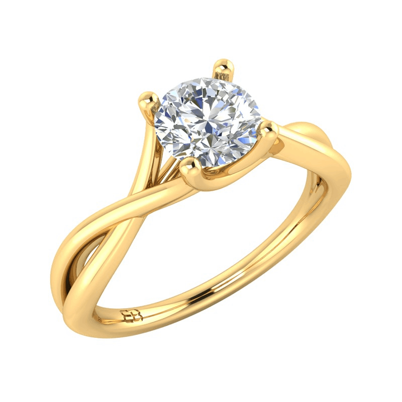 Twisted Shank Solitaire Ring
