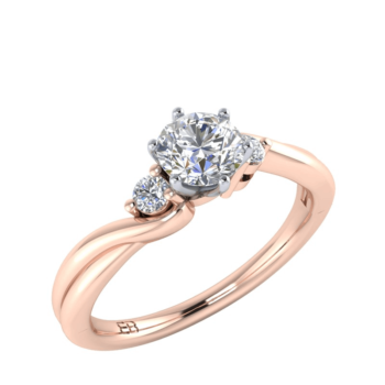 Entwined Three Stone Ring