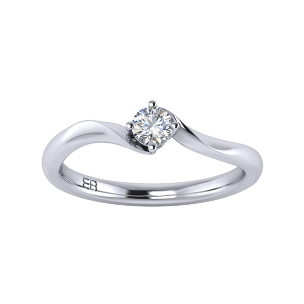 Wave Solitaire Ring