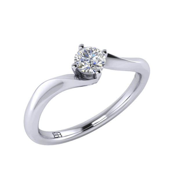 Wave Solitaire Ring