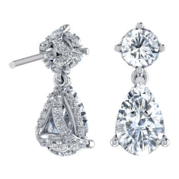 Glamourous Pear Drop Diamond Earring