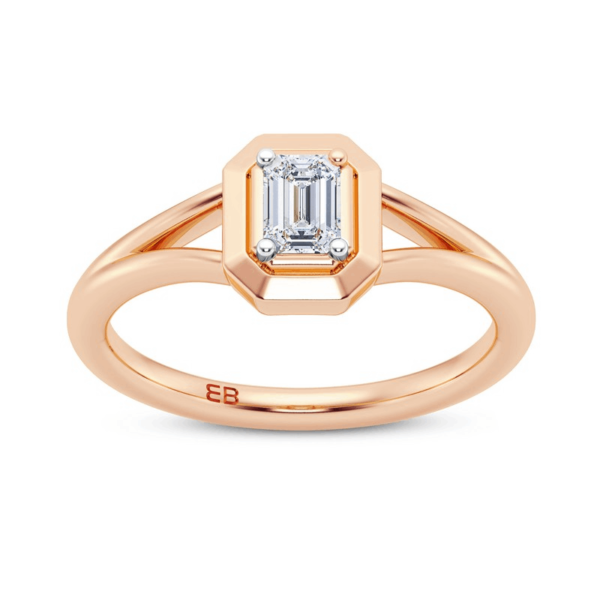 Emerald Bezel Diamond Ring
