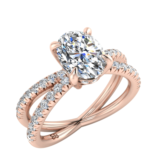 Butterfly Oval Engagement Ring