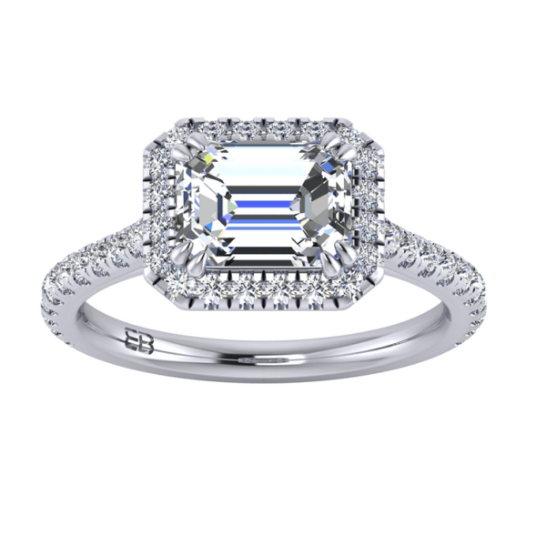 Sleeping Emerald Engagement Ring