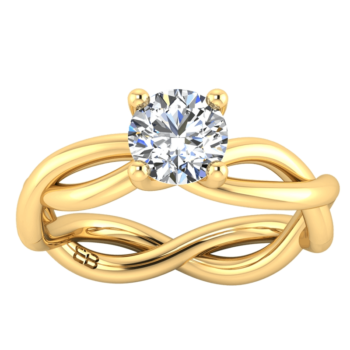 Wavy Contour Solitaire Ring