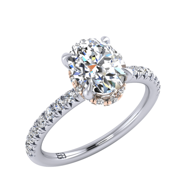 Oval Under Halo Engagement Ring