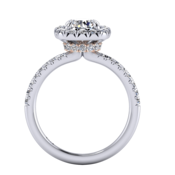 Round Cushion Halo Engagement Ring