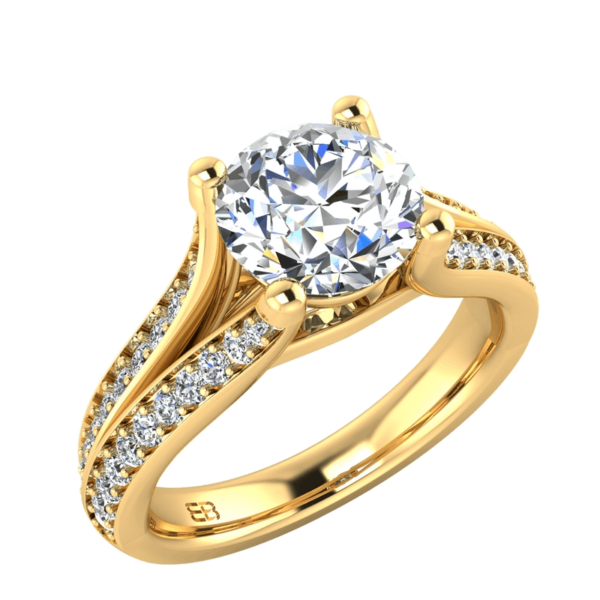 V Cathedral Engagement Ring