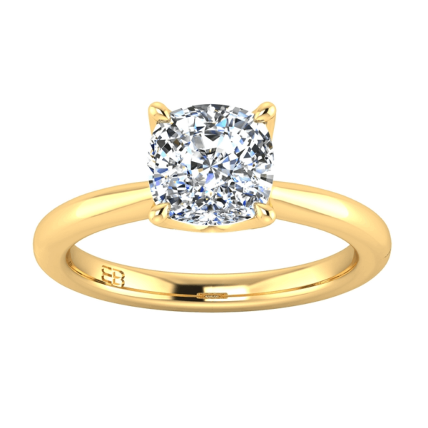 Tulip Cushion Solitaire Ring