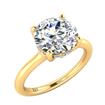 Under Halo Round Solitaire Ring