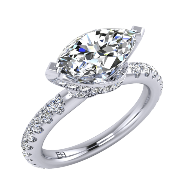 Sleeping Marquise Engagement Ring