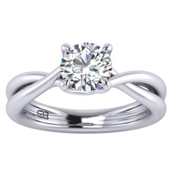 Intertwined Round Solitaire Ring