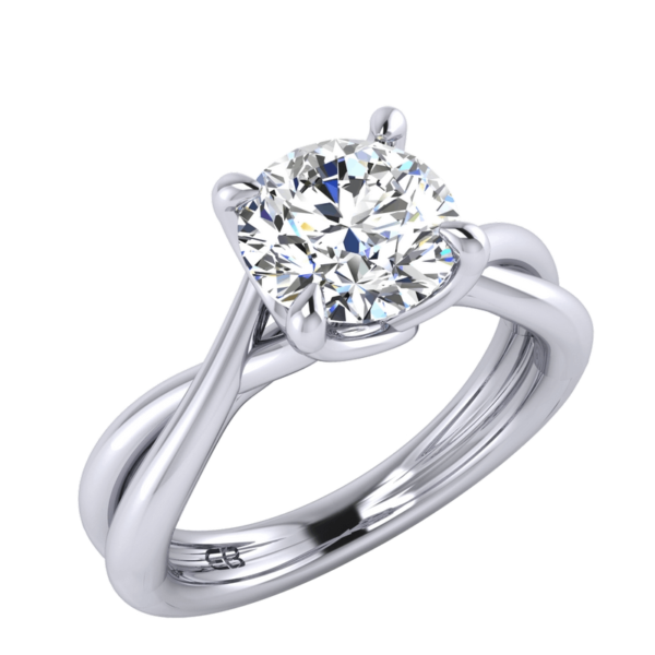 Intertwined Round Solitaire Ring