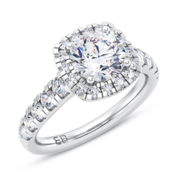 Round Halo Engagement Ring