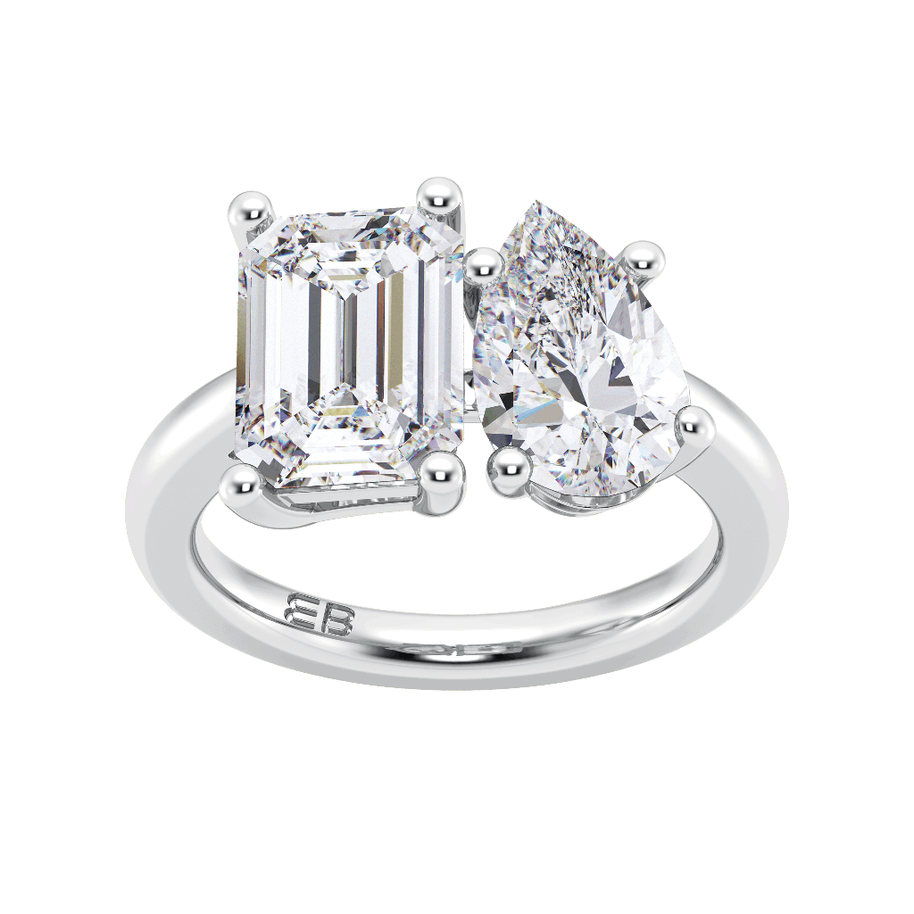 Hilton 2.5 Carat Each Two Stone Oval Cubic Zirconia Solitaire Engagement  Ring