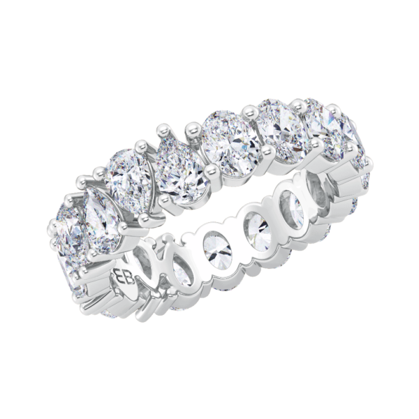 Oval and Pear Half & Half Eternity Ring