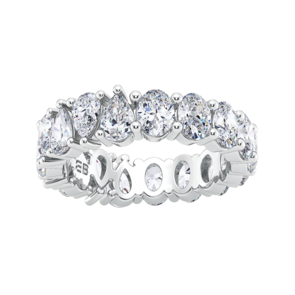 Oval and Pear Half & Half Eternity Ring